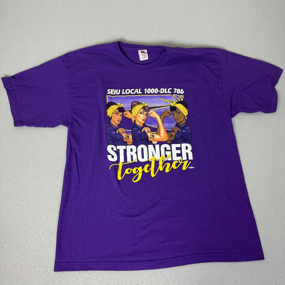 Bayside SEIU Local 1000 DLC 786 Stronger Together Purple T-Shirt 2XL USA